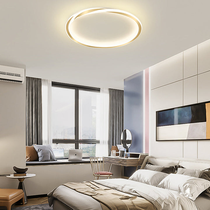 StrahlNacht: Lampada da soffitto LED moderna rotonda e piatta – elegante e accogliente per camere da letto e aree giorno