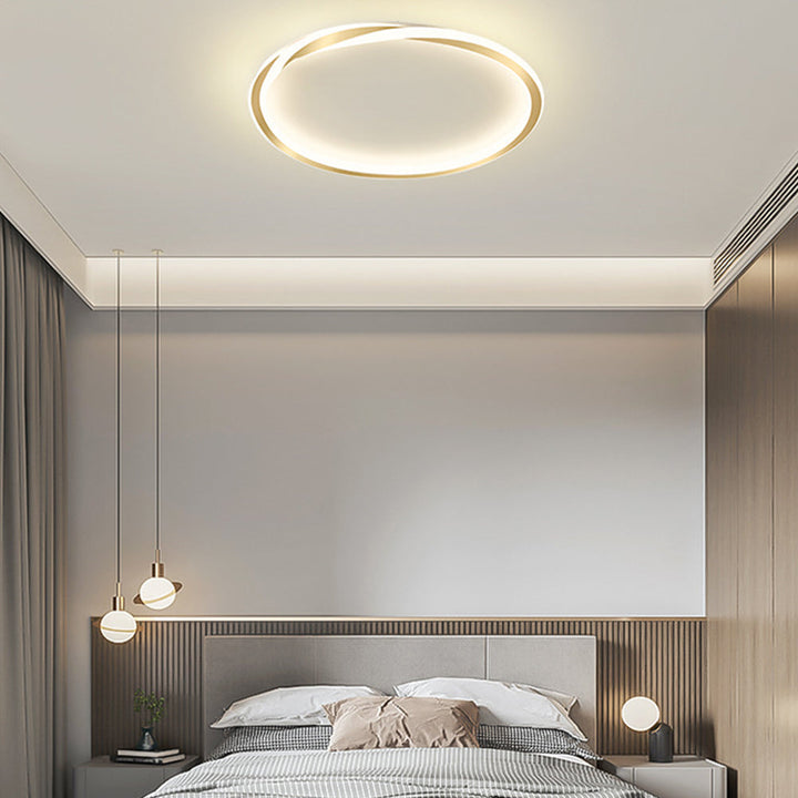 StrahlNacht: Lampada da soffitto LED moderna rotonda e piatta – elegante e accogliente per camere da letto e aree giorno