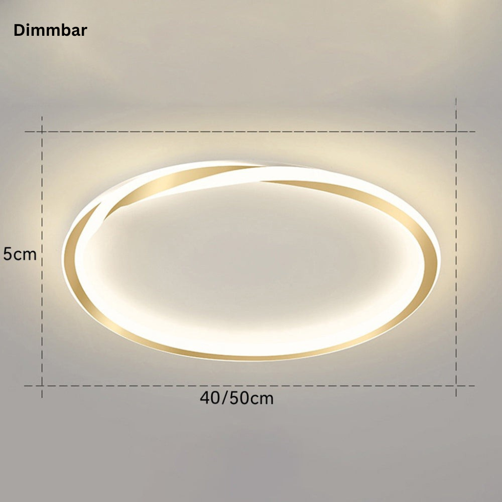 StrahlNacht: Lampada da soffitto LED moderna rotonda e piatta – elegante e accogliente per camere da letto e aree giorno