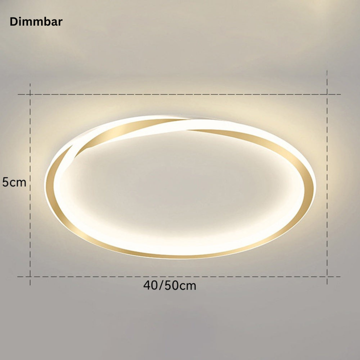 StrahlNacht: Lampada da soffitto LED moderna rotonda e piatta – elegante e accogliente per camere da letto e aree giorno