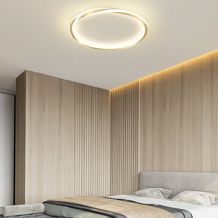 StrahlNacht: Lampada da soffitto LED moderna rotonda e piatta – elegante e accogliente per camere da letto e aree giorno