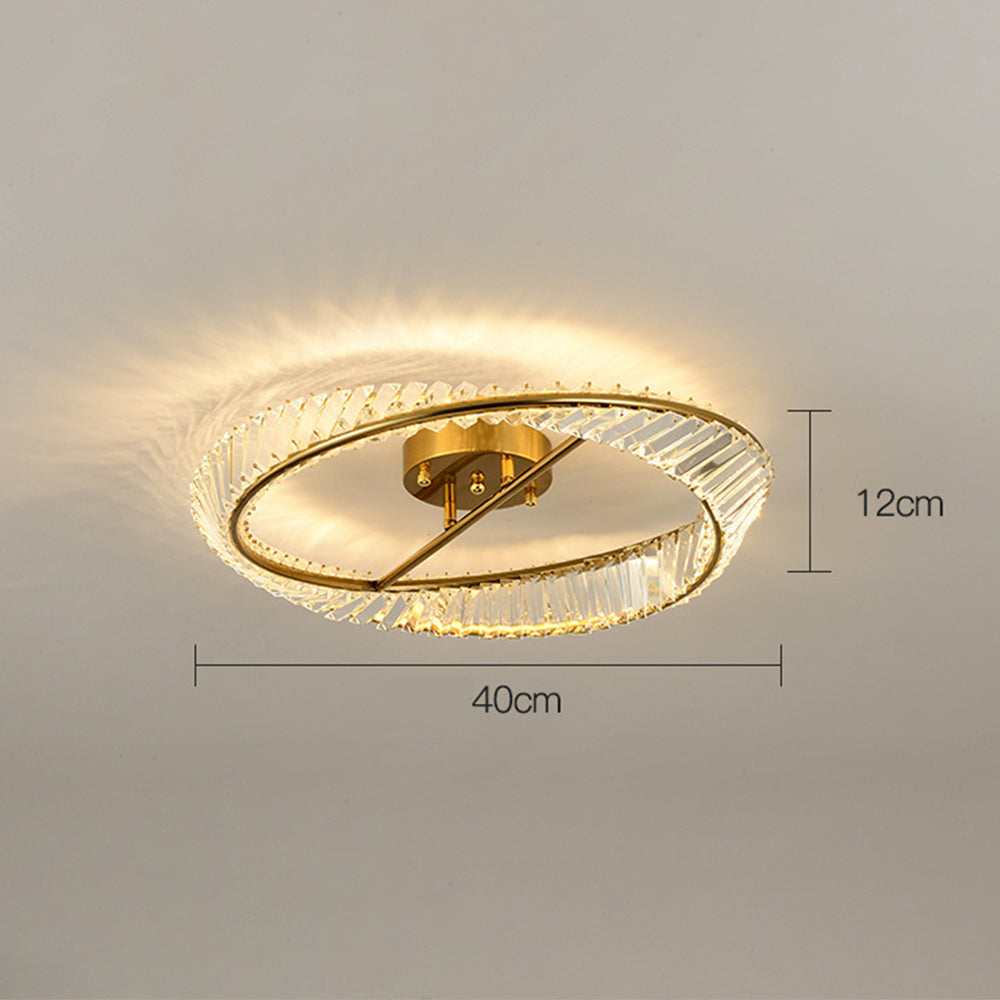 StrahlOpal: Lampada da soffitto LED in cristallo moderna rotonda in acciaio inox – elegante e decorativa per soggiorno e camera da letto