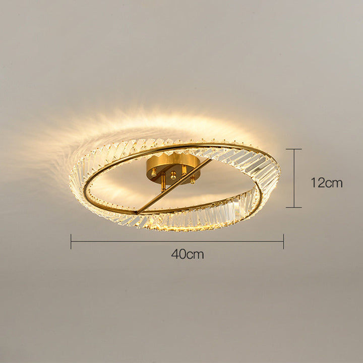 StrahlOpal: Lampada da soffitto LED in cristallo moderna rotonda in acciaio inox – elegante e decorativa per soggiorno e camera da letto