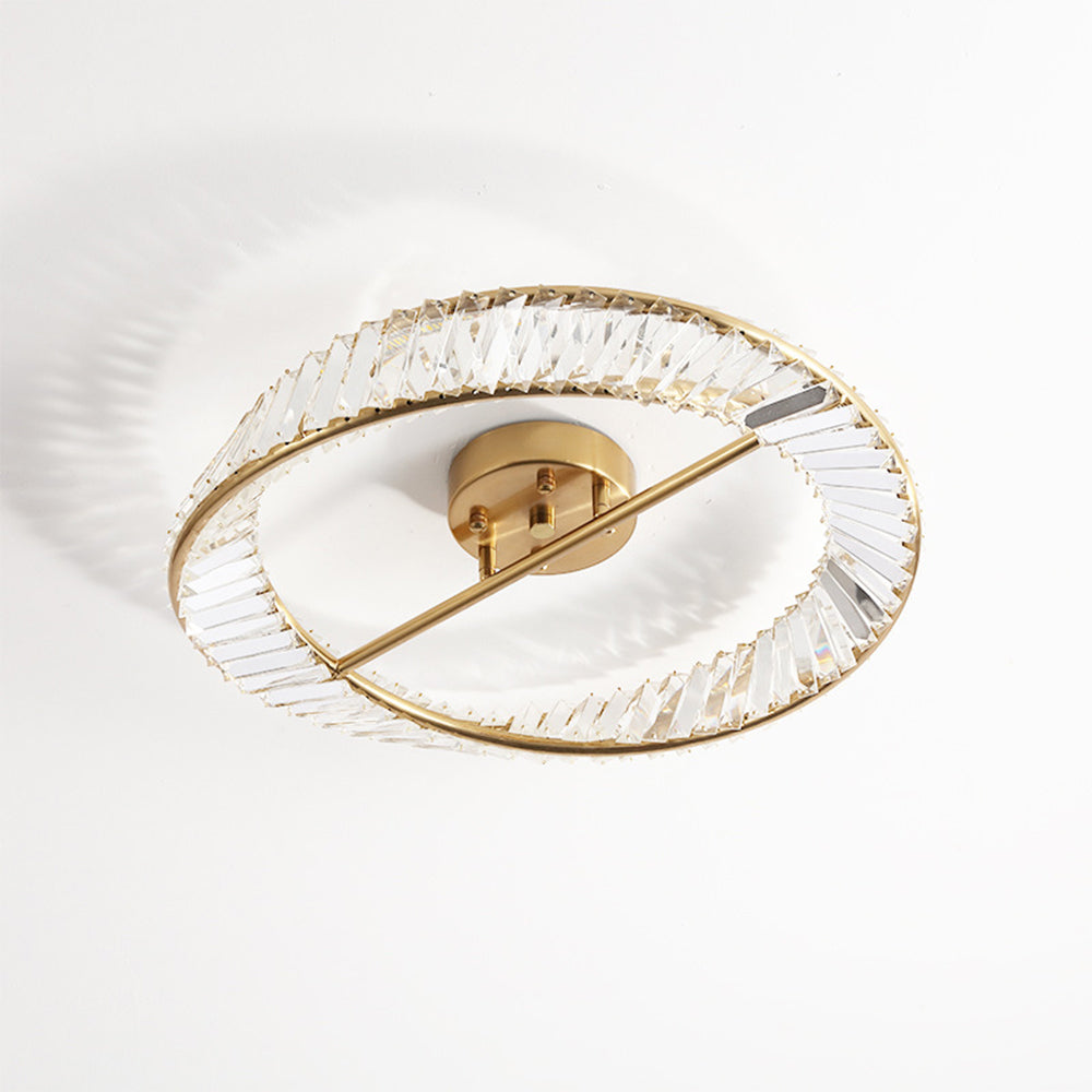 StrahlOpal: Lampada da soffitto LED in cristallo moderna rotonda in acciaio inox – elegante e decorativa per soggiorno e camera da letto