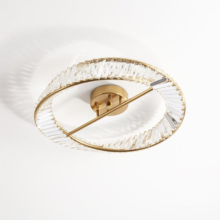 StrahlOpal: Lampada da soffitto LED in cristallo moderna rotonda in acciaio inox – elegante e decorativa per soggiorno e camera da letto