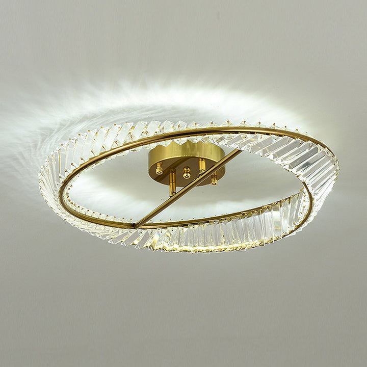 StrahlOpal: Lampada da soffitto LED in cristallo moderna rotonda in acciaio inox – elegante e decorativa per soggiorno e camera da letto