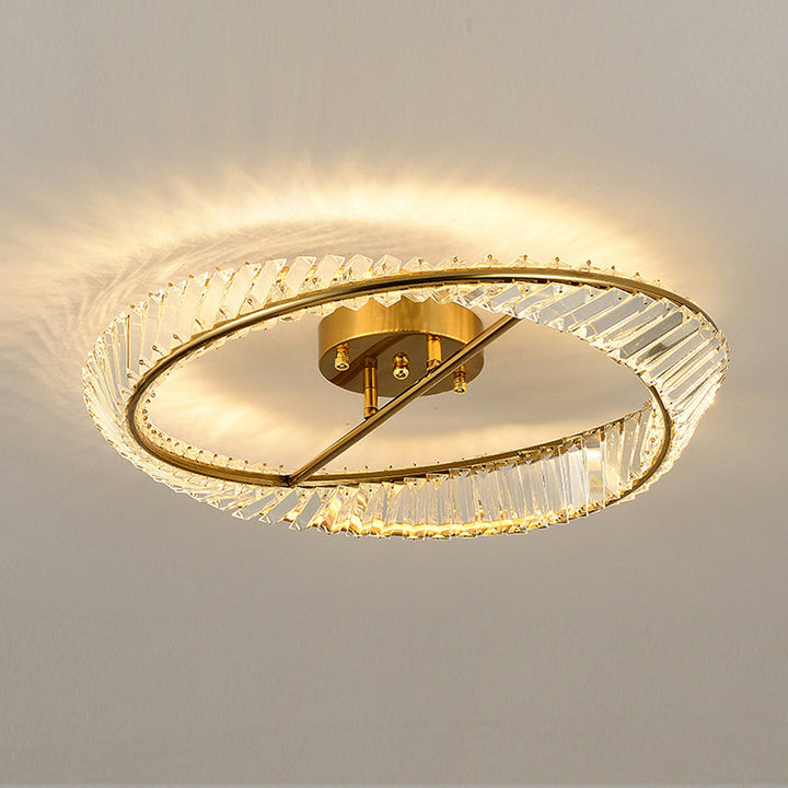 StrahlOpal: Lampada da soffitto LED in cristallo moderna rotonda in acciaio inox – elegante e decorativa per soggiorno e camera da letto