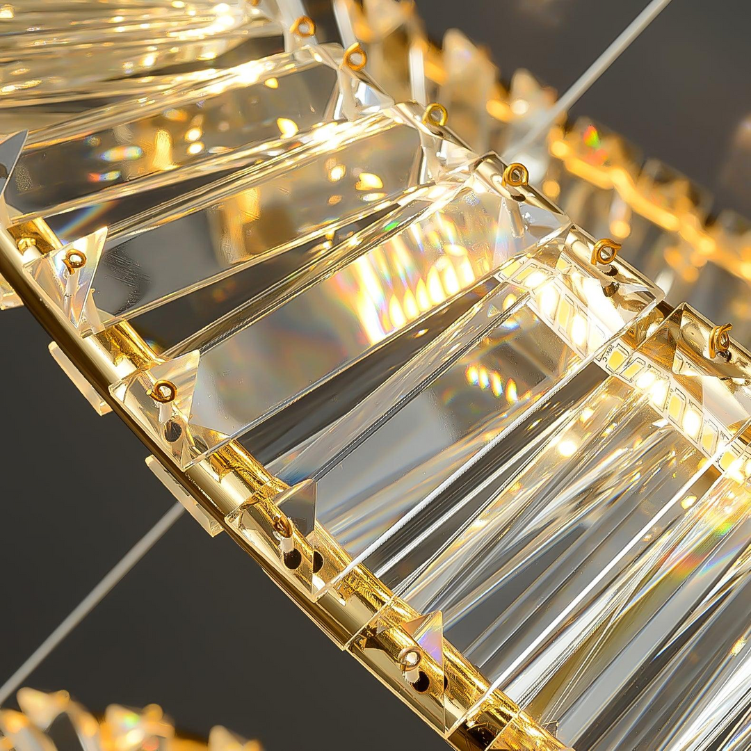 StrahlOpal: Lampada da soffitto LED in cristallo moderna rotonda in acciaio inox – elegante e decorativa per soggiorno e camera da letto