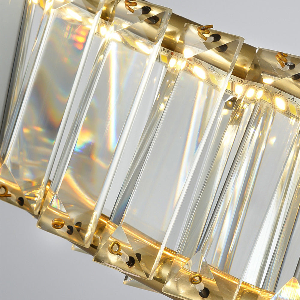 StrahlOpal: Lampada da soffitto LED in cristallo moderna rotonda in acciaio inox – elegante e decorativa per soggiorno e camera da letto