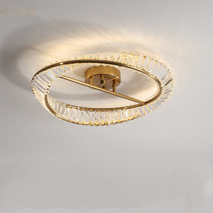 StrahlOpal: Lampada da soffitto LED in cristallo moderna rotonda in acciaio inox – elegante e decorativa per soggiorno e camera da letto