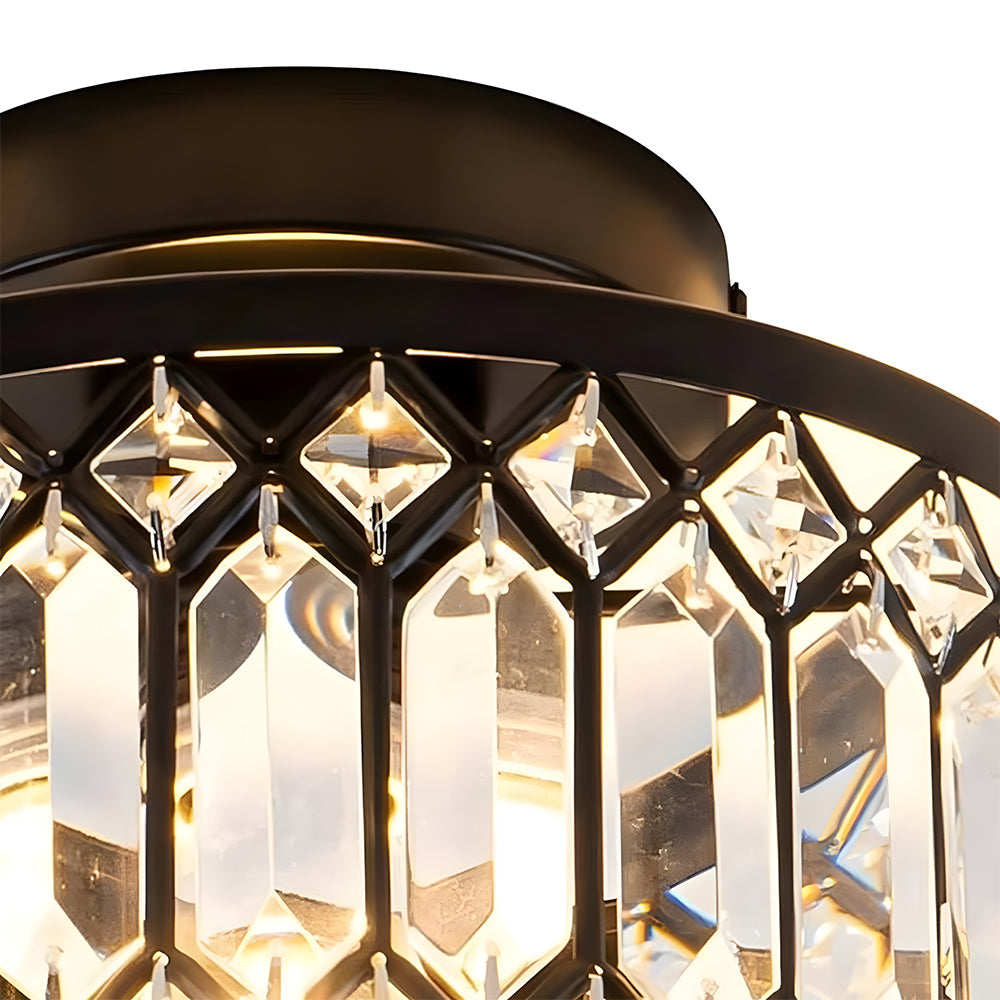 StrahlPrisma: Lampada da soffitto in cristallo di design moderna rotonda – decorativa e funzionale per soggiorno e sala da pranzo
