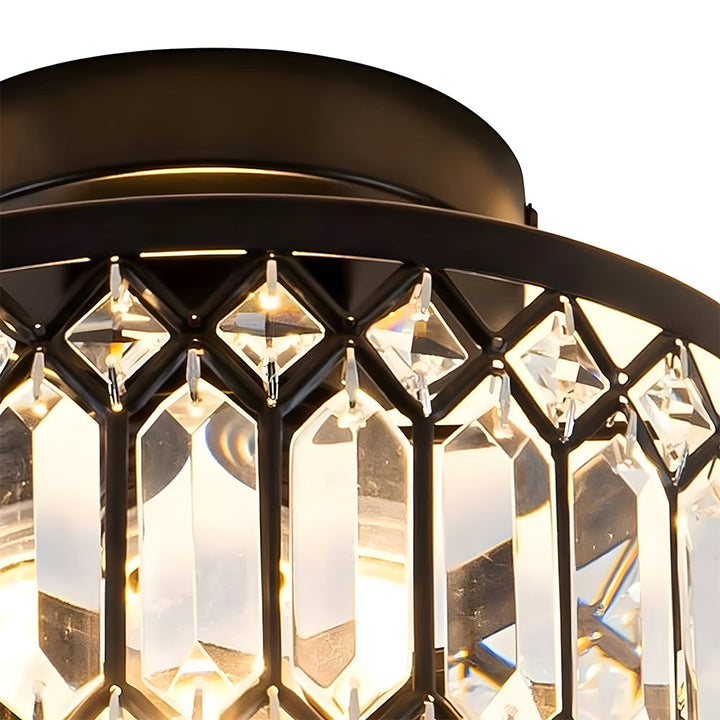 StrahlPrisma: Lampada da soffitto in cristallo di design moderna rotonda – decorativa e funzionale per soggiorno e sala da pranzo