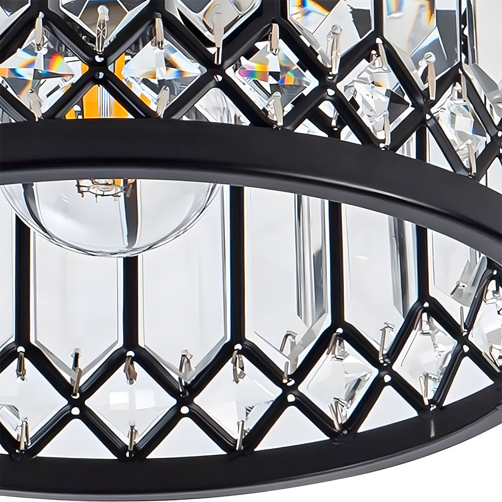 StrahlPrisma: Lampada da soffitto in cristallo di design moderna rotonda – decorativa e funzionale per soggiorno e sala da pranzo
