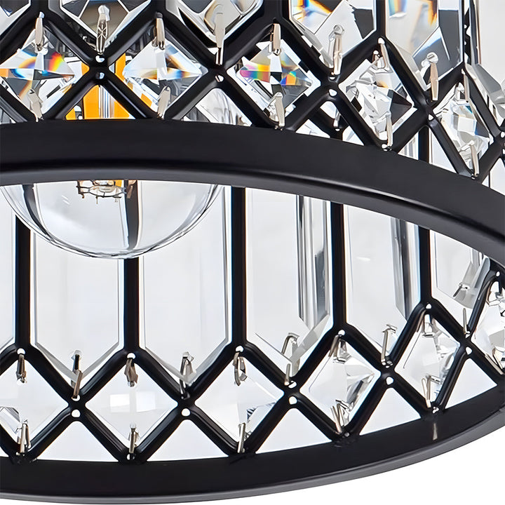 StrahlPrisma: Lampada da soffitto in cristallo di design moderna rotonda – decorativa e funzionale per soggiorno e sala da pranzo