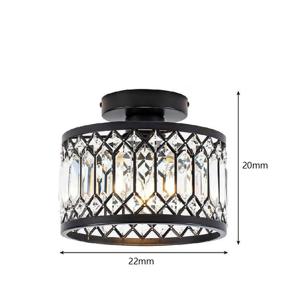 StrahlPrisma: Lampada da soffitto in cristallo di design moderna rotonda – decorativa e funzionale per soggiorno e sala da pranzo