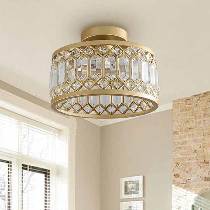 StrahlPrisma: Lampada da soffitto in cristallo di design moderna rotonda – decorativa e funzionale per soggiorno e sala da pranzo