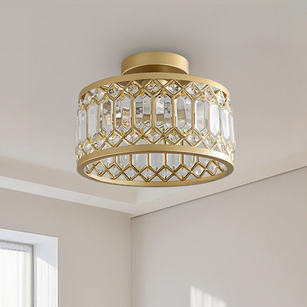 StrahlPrisma: Lampada da soffitto in cristallo di design moderna rotonda – decorativa e funzionale per soggiorno e sala da pranzo