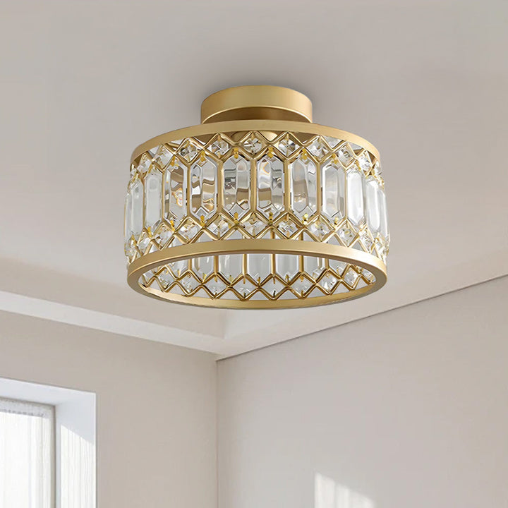 StrahlPrisma: Lampada da soffitto in cristallo di design moderna rotonda – decorativa e funzionale per soggiorno e sala da pranzo