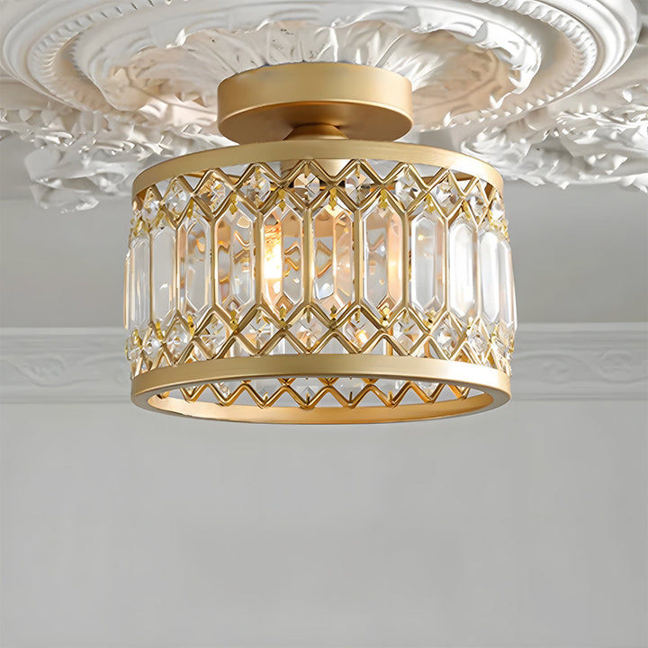 StrahlPrisma: Lampada da soffitto in cristallo di design moderna rotonda – decorativa e funzionale per soggiorno e sala da pranzo
