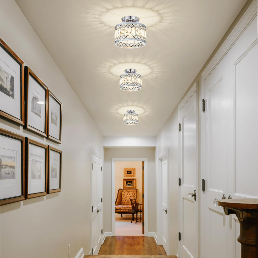 StrahlPrisma: Lampada da soffitto in cristallo di design moderna rotonda – decorativa e funzionale per soggiorno e sala da pranzo