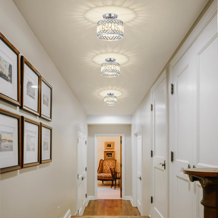 StrahlPrisma: Lampada da soffitto in cristallo di design moderna rotonda – decorativa e funzionale per soggiorno e sala da pranzo