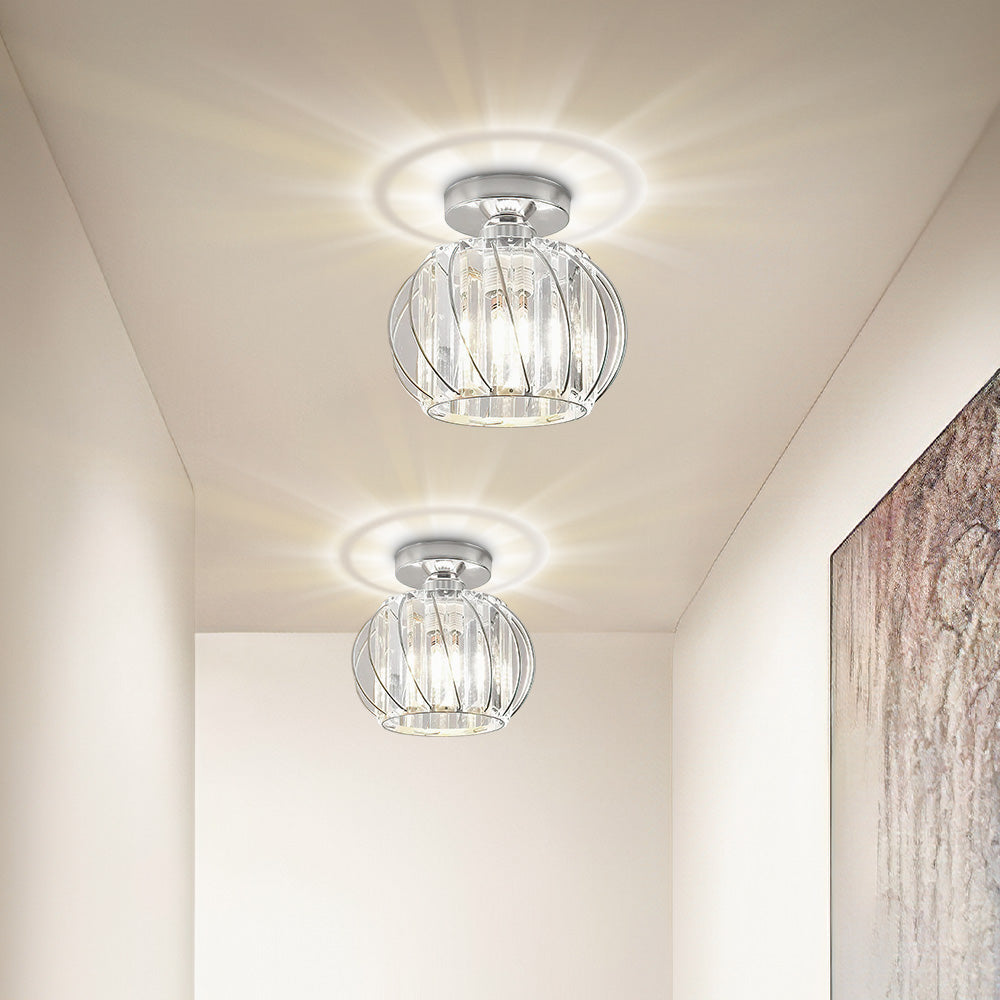 StrahlSatz: Lampada da soffitto in vetro moderna e semplice set da 2 – decorativa ed energeticamente efficiente per corridoi e aree living