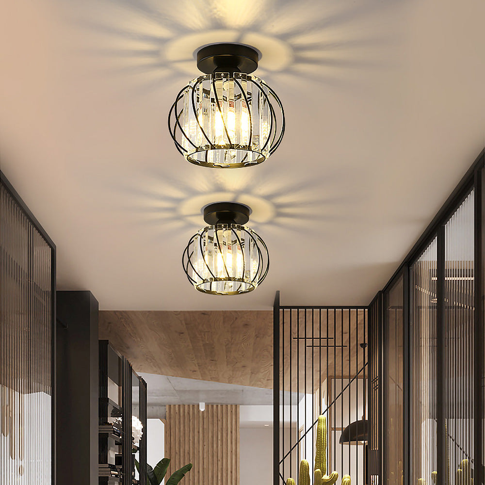 StrahlSatz: Lampada da soffitto in vetro moderna e semplice set da 2 – decorativa ed energeticamente efficiente per corridoi e aree living