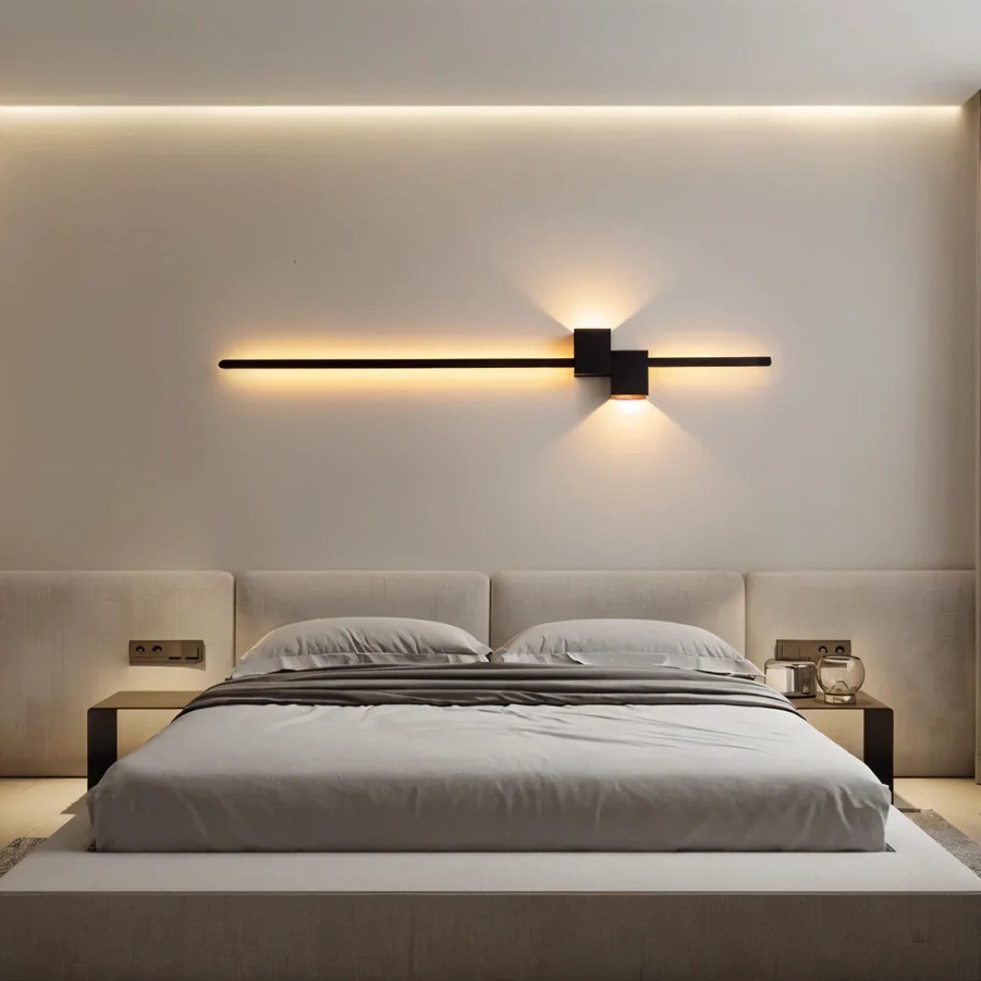 StrahlZeit: Lampada da parete LED moderna allungata e bianca calda – per corridoio e soggiorno
