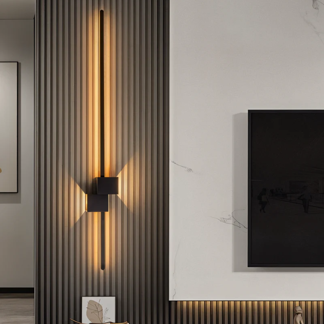 StrahlZeit: Lampada da parete LED moderna allungata e bianca calda – per corridoio e soggiorno