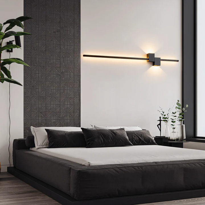 StrahlZeit: Lampada da parete LED moderna allungata e bianca calda – per corridoio e soggiorno