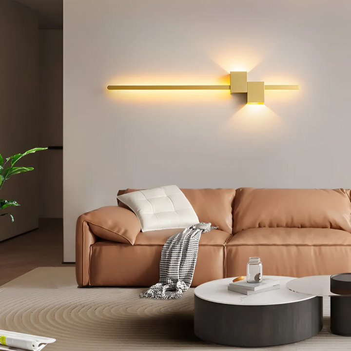 StrahlZeit: Lampada da parete LED moderna allungata e bianca calda – per corridoio e soggiorno