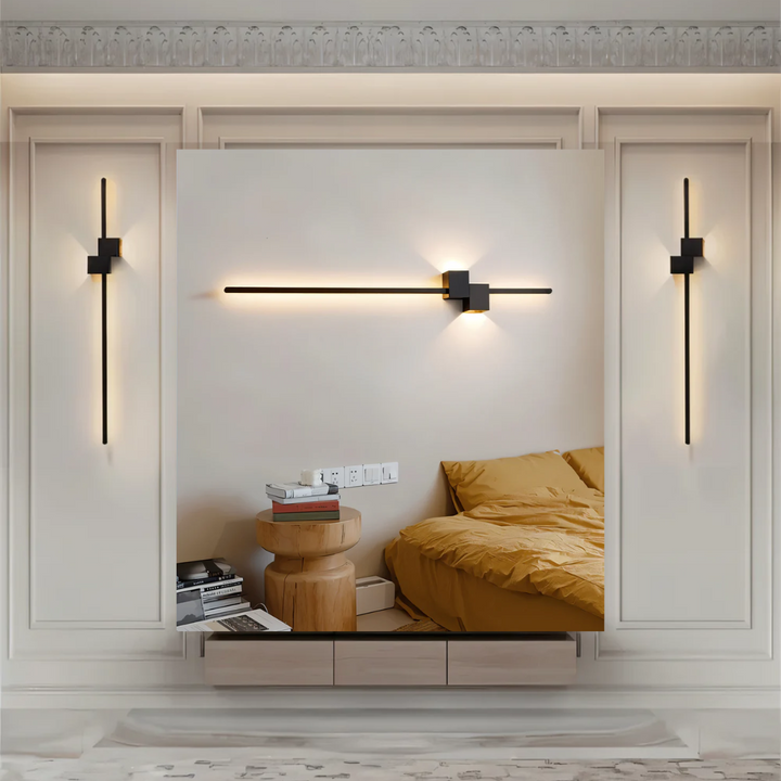 StrahlZeit: Lampada da parete LED moderna allungata e bianca calda – per corridoio e soggiorno