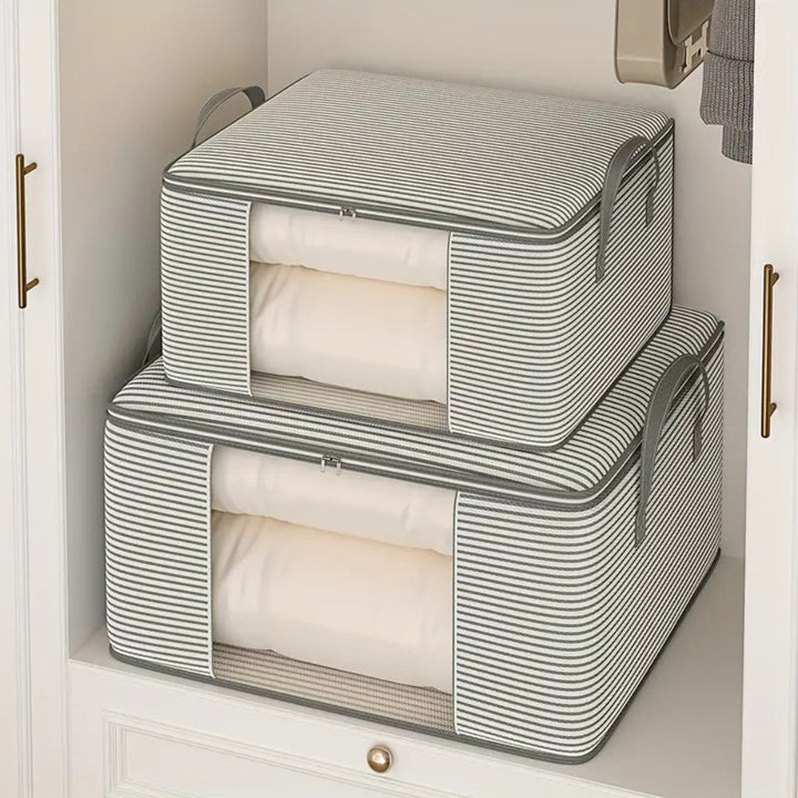 StreifenOrdnung: Borsa di stoccaggio pieghevole – traspirante, spaziosa e ideale per biancheria da letto e abbigliamento