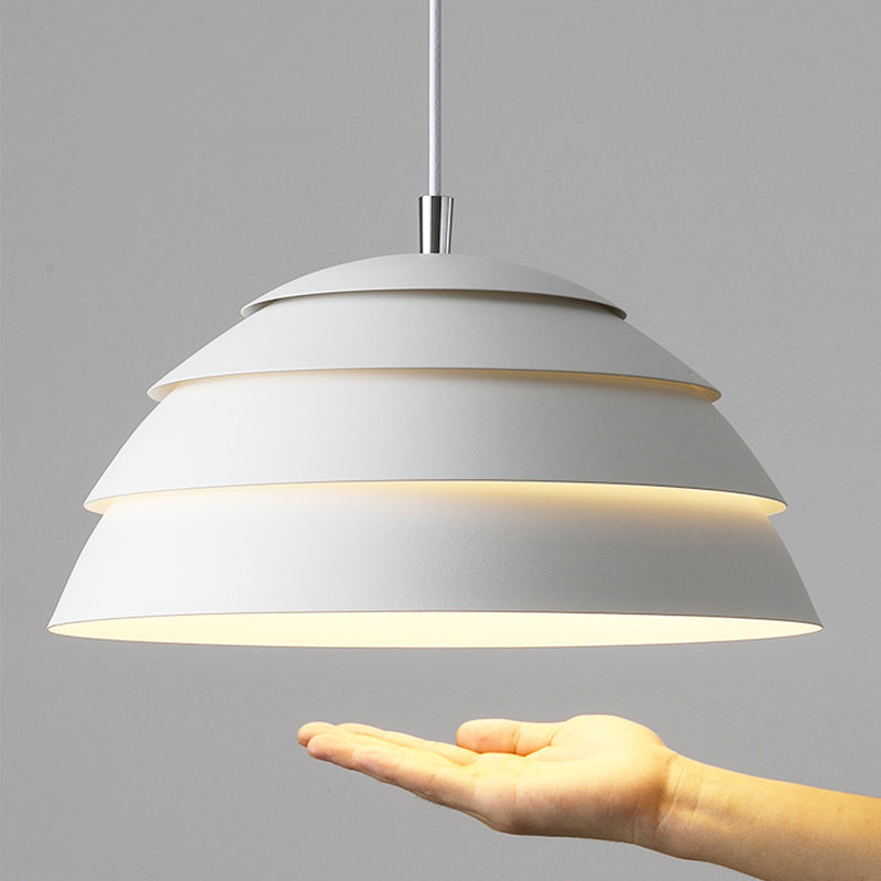 NordDome: Lampada a sospensione moderna in stile nordico con cupola in alluminio e LED – per ristoranti e cucine abitative