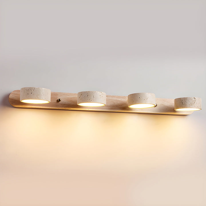 TerraLume: Applique LED in Travertino – Lampada da parete in pietra naturale per corridoio, bagno e camera da letto