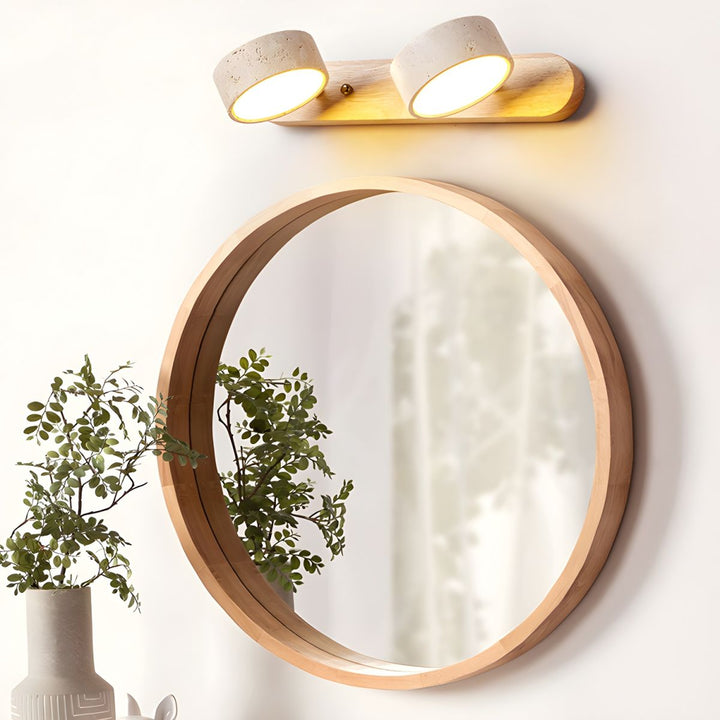 TerraLume: Applique LED in Travertino – Lampada da parete in pietra naturale per corridoio, bagno e camera da letto