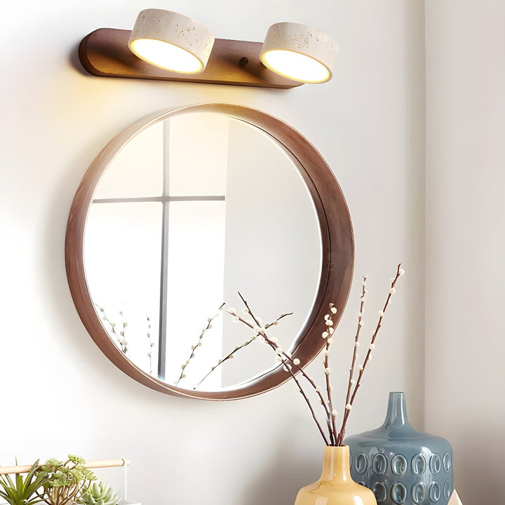 TerraLume: Applique LED in Travertino – Lampada da parete in pietra naturale per corridoio, bagno e camera da letto