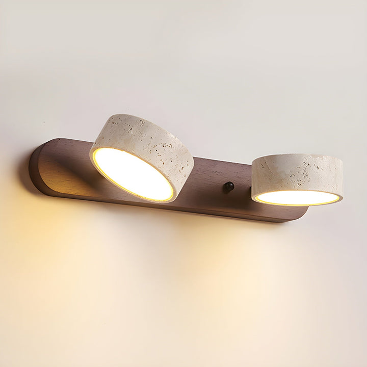 TerraLume: Applique LED in Travertino – Lampada da parete in pietra naturale per corridoio, bagno e camera da letto
