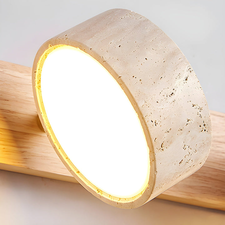 TerraLume: Applique LED in Travertino – Lampada da parete in pietra naturale per corridoio, bagno e camera da letto