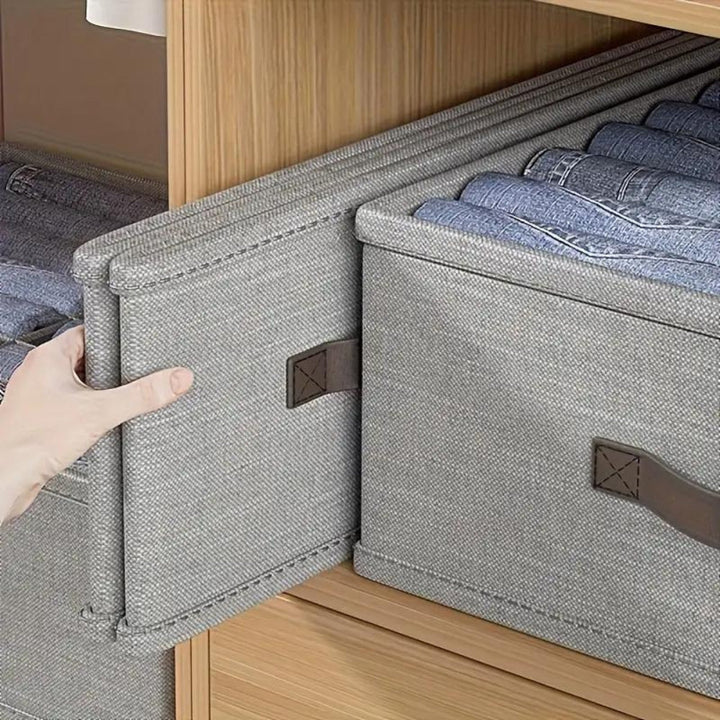 TextilOrdnung: Scatola di Stoccaggio Grigia – decorativa, durevole e versatile per abbigliamento, biancheria e casa