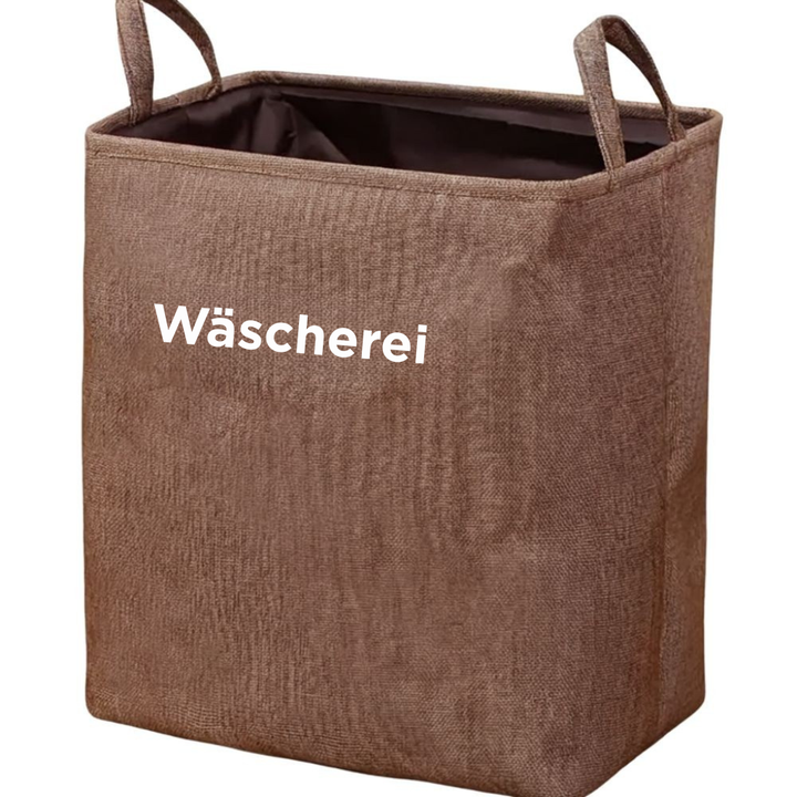 TextilZauber: cesto della biancheria pieghevole in tessuto con manici – leggero, decorativo e pratico per camera da letto e bagno
