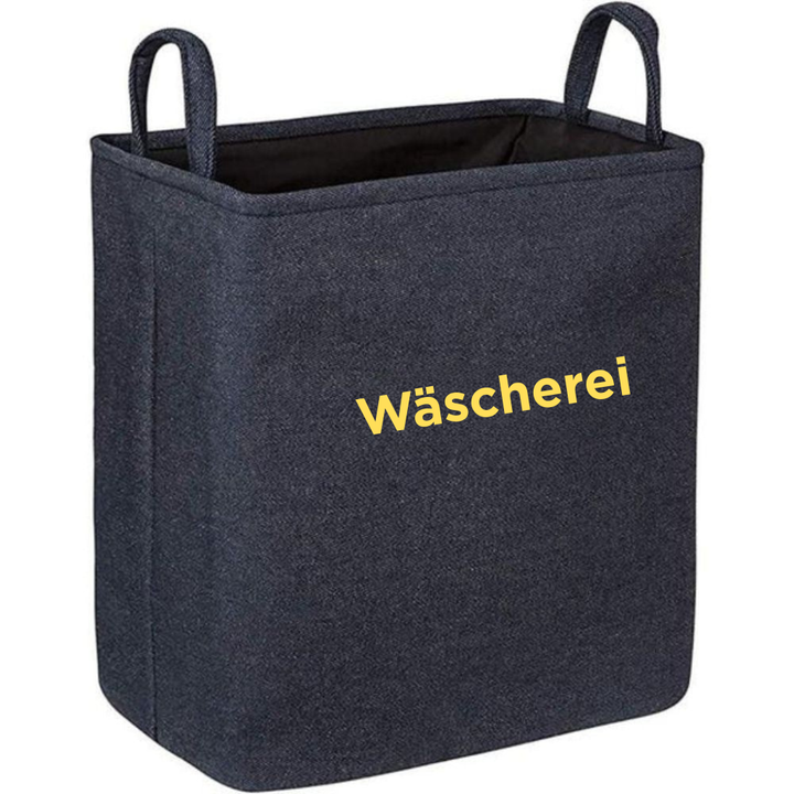 TextilZauber: cesto della biancheria pieghevole in tessuto con manici – leggero, decorativo e pratico per camera da letto e bagno