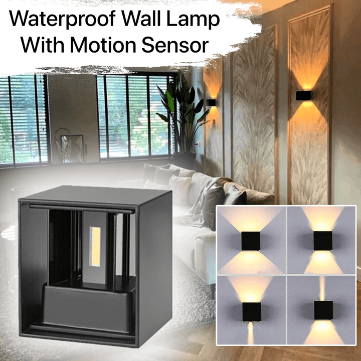 HelleNacht™ Lampada da Parete LED Premium | Impermeabile IP65 | Sensore di Movimento | Luce Calda Up-&amp;-Down