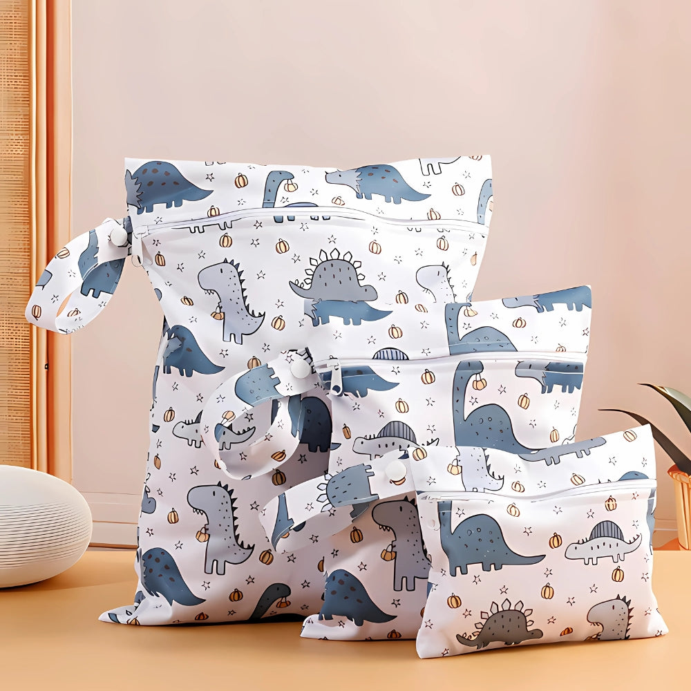 TierFreunde: Borsa di stoccaggio con stampa safari – robusta, leggera e pratica per accessori per bambini e viaggi (3 pezzi)