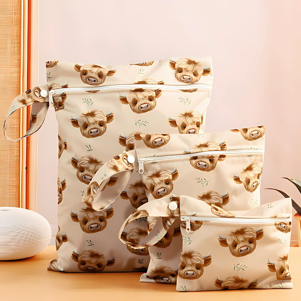 TierFreunde: Borsa di stoccaggio con stampa safari – robusta, leggera e pratica per accessori per bambini e viaggi (3 pezzi)