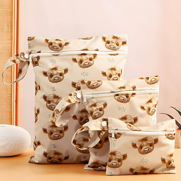 TierFreunde: Borsa di stoccaggio con stampa safari – robusta, leggera e pratica per accessori per bambini e viaggi (3 pezzi)