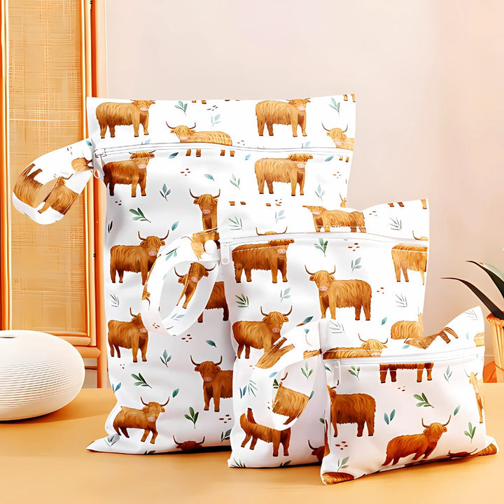 TierFreunde: Borsa di stoccaggio con stampa safari – robusta, leggera e pratica per accessori per bambini e viaggi (3 pezzi)