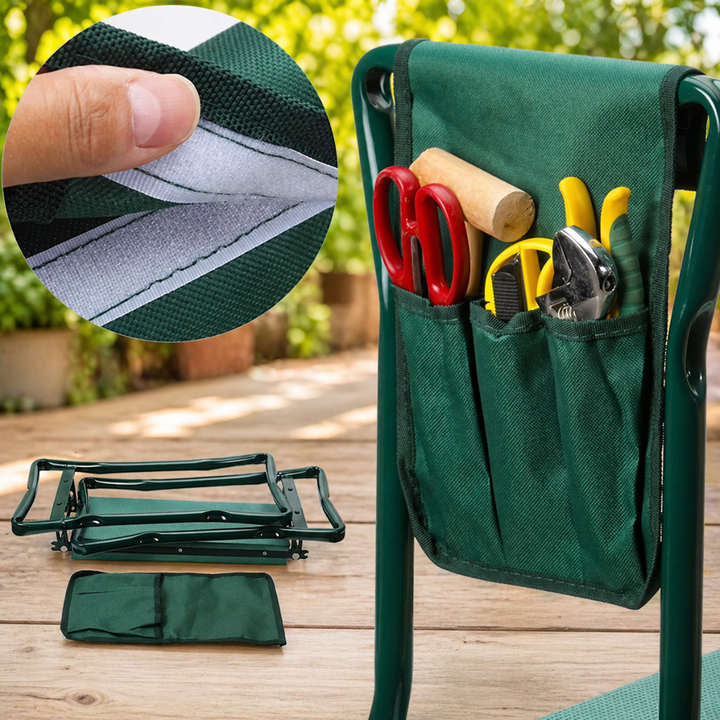 Panca da giardino e sgabello protettivo per le ginocchia