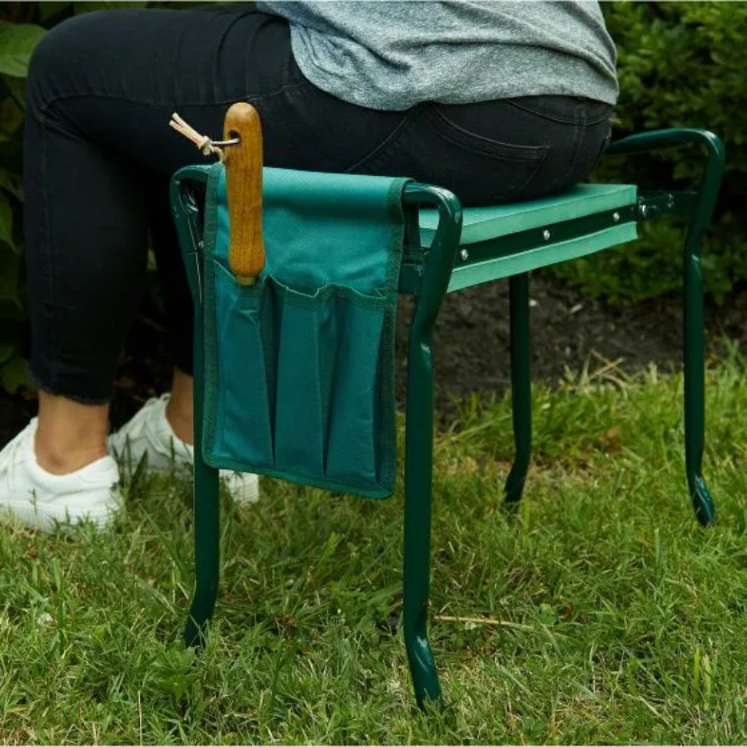Panca da giardino e sgabello protettivo per le ginocchia