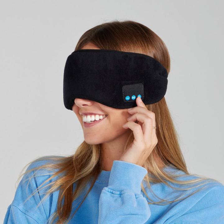TräumeRuhig: Maschera per dormire con Bluetooth – Bloccante di rumore e funzione musicale per un sonno migliore